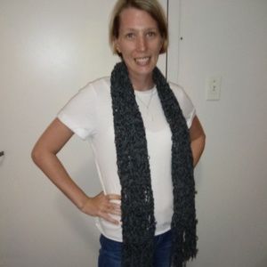 Dark Blue Crotchet Scarf